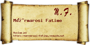 Mármarosi Fatime névjegykártya